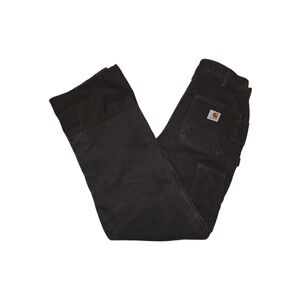 Carhartt Double Knee Insulated Duck Work Pants Brown Womens 4x32 Distressed USA